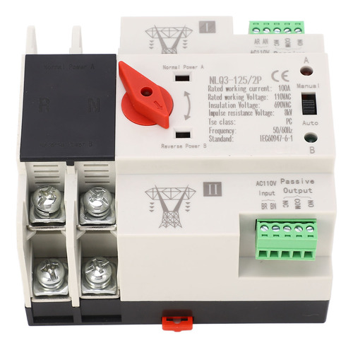Conmutador De Transferencia Ats Ac110v 100a De Doble Potenci