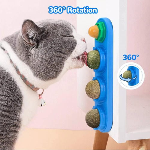 Juguete Catnip 3 Bolas Pared Rascador Limpia Dientes Hierba