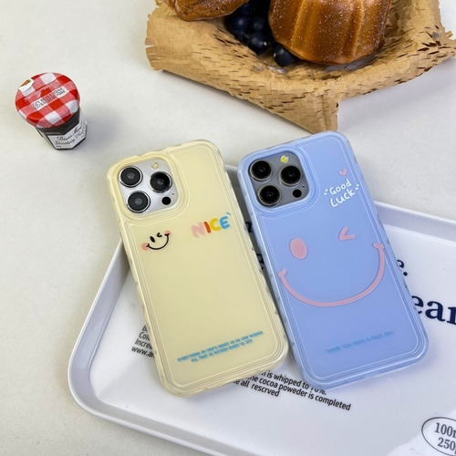 Capa Smiley Face Para iPhone 15/14/13/12, Resistente