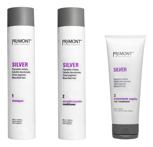 Primont Kit Silver Completo Shampoo Acondicionador Máscara
