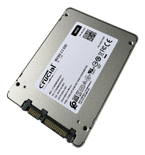 Ssd Interno Crucial, 2tb 3d Nand Sata, Ssd,prata E Azul