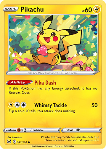 Carta Pokémon Pikachu Original Lost Origin Pika Dash