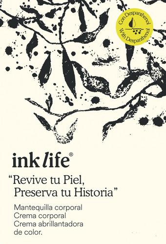 Ink Life Crema Corporal Profesional Para Tatuaje 250 Ml Fragancia 7503051342158
