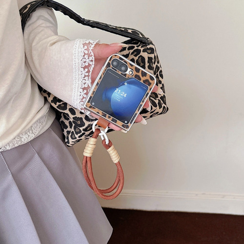 Funda De Teléfono De Cuero Con Estampado De Leopardo Para S