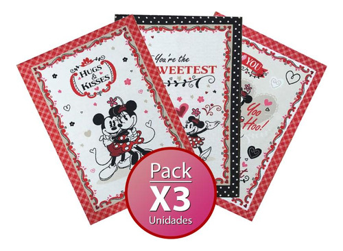 Pack X3 Repasadores Dohler 45x65cm Diseños Mickey/minnie