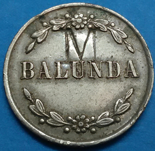 Colombia Ficha Hacienda Balunda 5 Centavos. Nilo - Cundinam.
