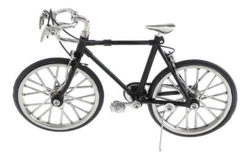 Modelo De Bicicleta Negra Fundida A Presión 1:16, Minibicicl