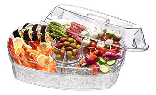 Prodyne Ice Party Platter, 15 1/2  X 11  X 6 , Borrar