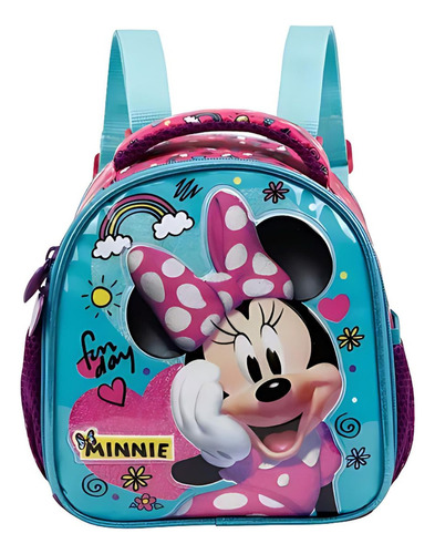 Lancheira Escolar Minnie Arco-iris Disney Xeryus 11434 Cor Rosa