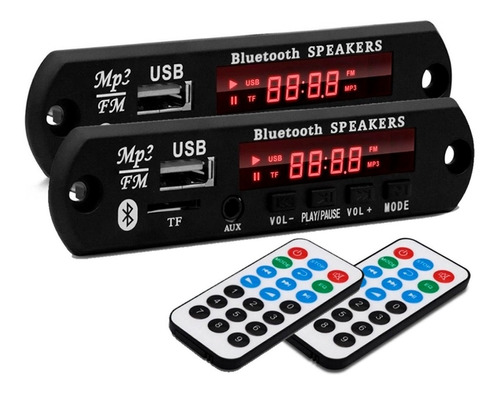 2 Placas Amplificador Módulo Pendrive Bluetooth Usb P2 Sd Fm