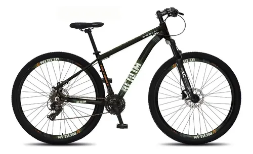 Bicicleta Colli Berlim Aluminio Aro 29 Disco-shimano 21v Preto C/ Verde Militar 15.5
