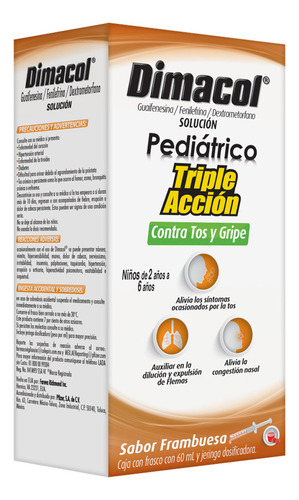 Dimacol Solución Pediátrica, 1 Frasco 60 Ml + Jeringa Dosificadora