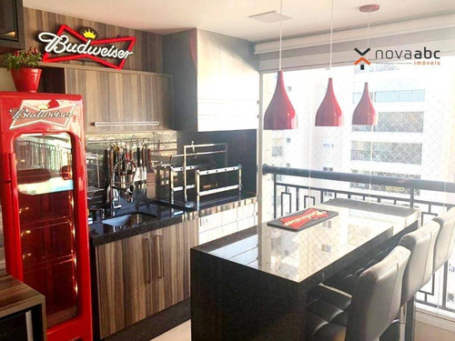 Apartamento Alto Padrão Em Condomínio Resort, Com 3 Suítes À Venda, 177 M² Por R$ 1.950.000 - Campestre - Santo André/sp - Ap1551