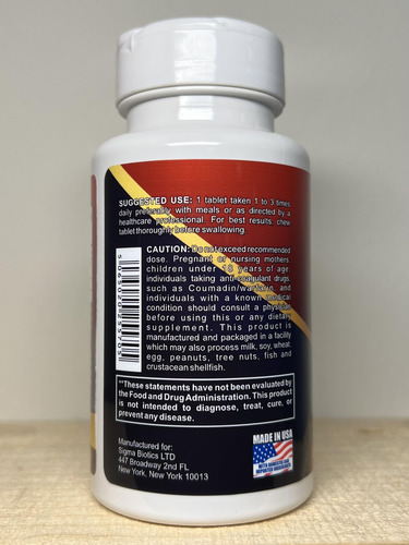 Sigmabiotics Vitamina D3 2000 Ui K2 75mcg 90 Tabletas