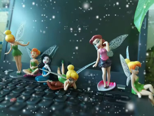 Kit 6 Miniaturas Fadas Disney Tinker Bell Rosetta Silvermist