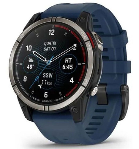 Smartwatch Reloj Quatix 7 Zafiro Amoled Garmin Music Nautico Color de la caja Negro Color de la malla Azul marino Color del bisel Plateado Diseño de la malla azul marino