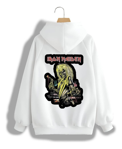 Buzo/hoodie Canguro Iron Maiden Eddie - Rock Aesthetic Unis.