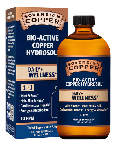 Sovereign Copper Hydrosol De Cobre Bio-activo, Suplemento De