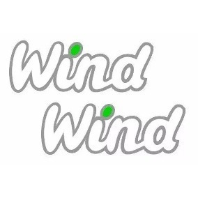 Emblema Adesivo Wind Pingo Verde Corsa Wind Letras Cor Prata