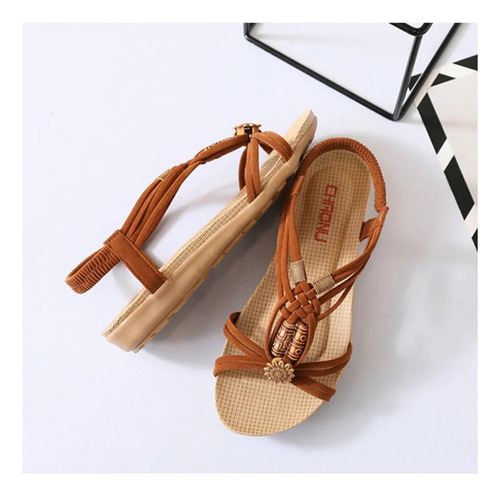 Sandalias Bohemio Planas Elegantes Y Casuales Con Forma H