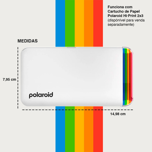 Impressora Polaroid Hi-print 2x3 Fotos Via Celular Bluetooth