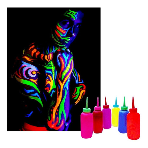 Pinturas Colores Fluorescentes Brilan Con Luz Uv