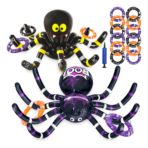 Max Fun Halloween Ring Juego De Lanzamiento Inflable Spiders