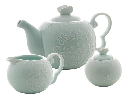 Conjunto P/ Chá E Café Porcelana Butterfly Azul - Wolff