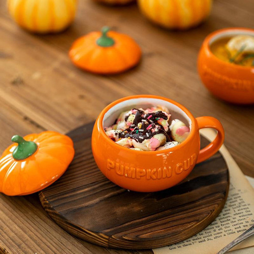 Taza De Desayuno De Café De Calabaza De Cerámica De 2 Uds