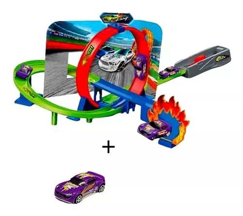 Pista Carrinhos Corrida Looping 360° Lançador Tipo Hotwheels