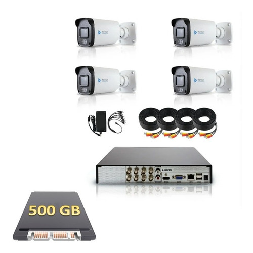 Kit 8x4 Meriva 4 Cámaras Full Color 2 Mp Dvr 500gb