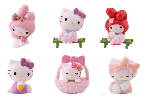 Hello Kitty Set Mini Figuras Colección Muñecas Decorativas 