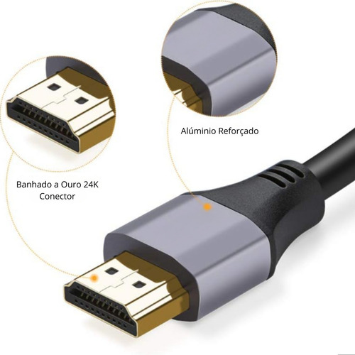 Cabo Hdmi Banhado A Ouro Bertô 3 Metros Bertô Blindado 2.1 4k 8k 3d Ultra Hd Ps5