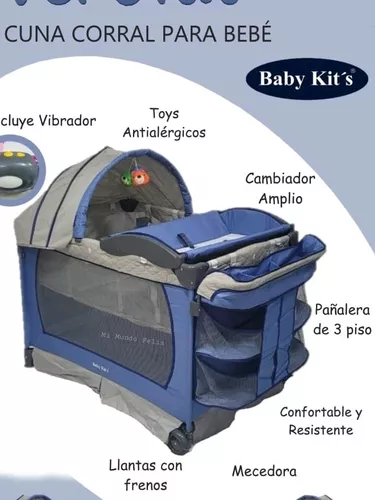 Cuna Bebe Verona Babykits 5 En 1 Musica Vibra Corral Mecedor