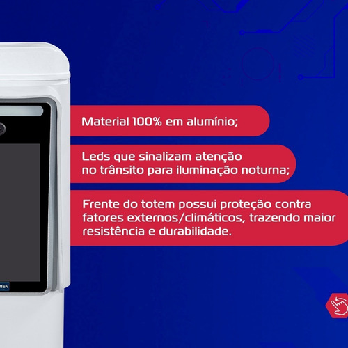 Totem Simples Para Controle De Acesso De Pedestres Liso 1,65
