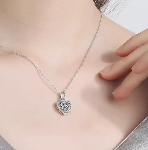Collar De Plata 925 Con Colgante De Corazon /