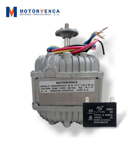 Motor Ventilador 50w 115v 1625rpm Motorvenca Rev8107