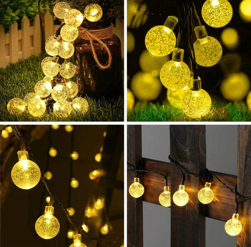 Cadena De Luces Solares 50 Led Guirnaldaluz Exterior Patio