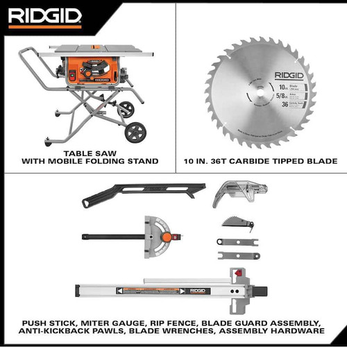 Ridgid Sierra De Mesa Portátil 15amp 10in Con Soporte R4514