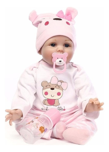 Bebe Reborn Muñeca Silicon Suave 55cm Osito Realista