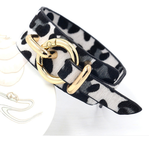 Pulsera De Pelo De Caballo Con Estampado De Leopardo De Pu