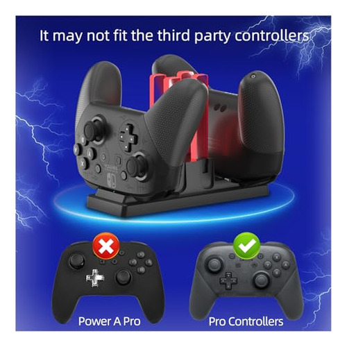Pack 6 En 1 Dock Cargador Para Nintendo Switch Y Joy-cons