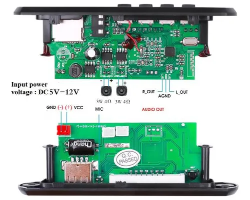Módulo Audio Bluetooth 5.0 Fm Usb Amplificador 3w 5-12v