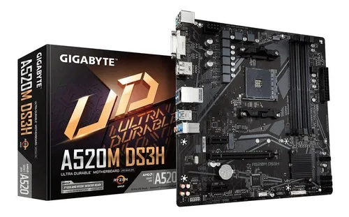 Placa Madre Gigabyte A520m Ds3h Micro Atx Am4 Con Soporte Pa