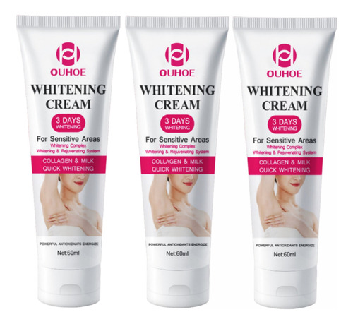 3×crema Blanqueadora Corporal Instantánea Áreas Intimas Bajo