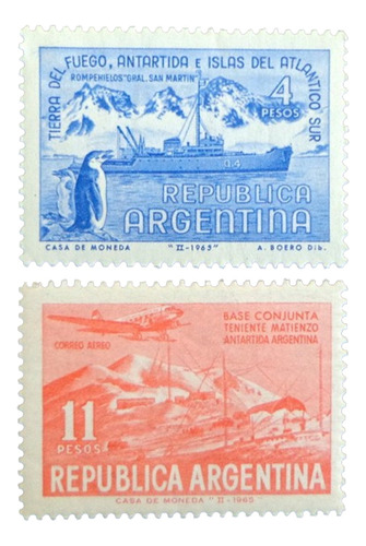 Argentina Barcos Aviones Serie Gj1293-4 Antártida Mint L9282