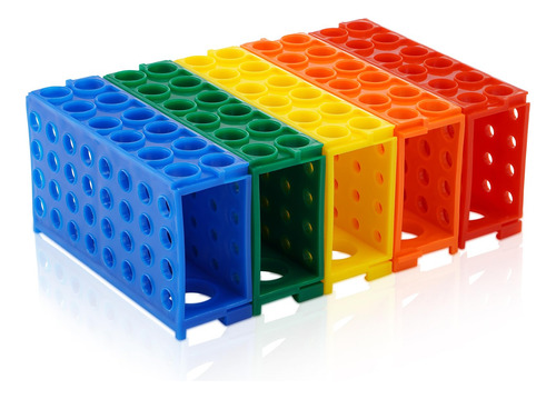 Estante De Tubo Plástico 4 Vías Colorido Para Laboratorio