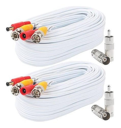 Postta Bnc Video Power Cable 2 Pack 25 Pies Premade Allinone