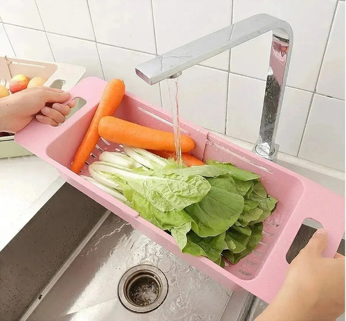 Imagen 8 de 8 de Escurridor Extensible Bacha Cocina Vegetales Plastico