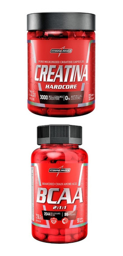 Combo - Bcaa 2:1:1 2044mg 90 Caps + Creatina 120 Caps - Integral Medica - Recuperação E Hipertrofia Muscular